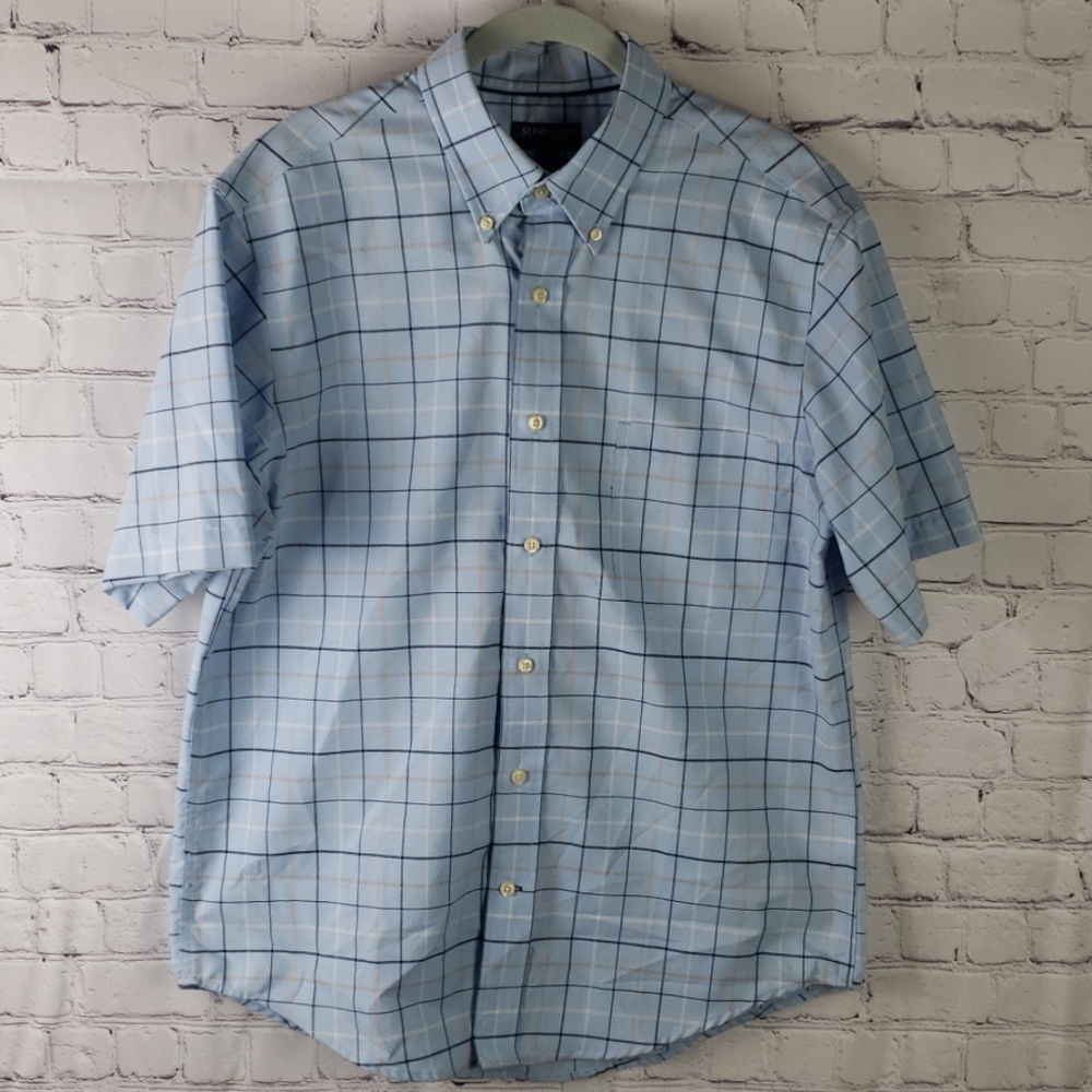 St. John's Bay Blue Short Sleeve Button Down Shirt